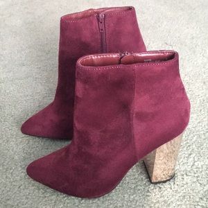 Charlotte Russe velvet metallic heels